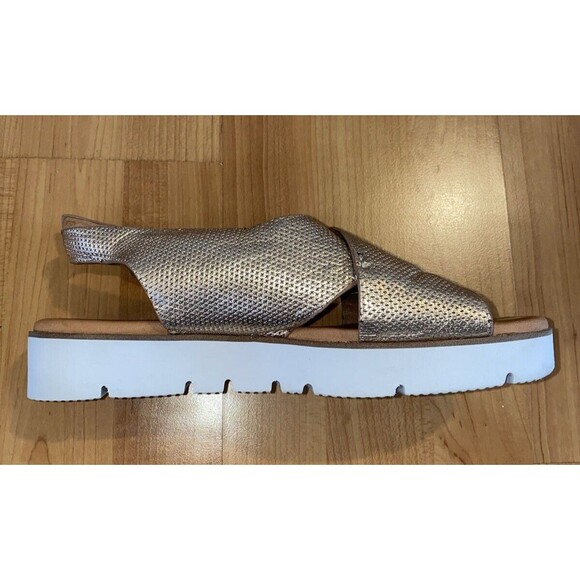 Gentle‎ Souls Prisca Cross Band Size 9.5 Leather Platform Sandals Rose Gold - Picture 1 of 12
